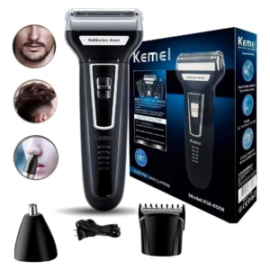 Barbeador E Cortador De Cabelo 3 Em 1 Kemei Km-6558
