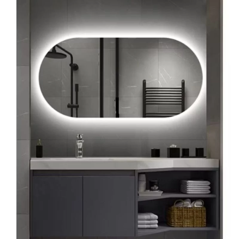 Espelho Oval com LED Moderno Luz Quente e Fria para Banheiro e Quarto Decorativo - Imagem 3