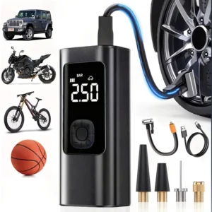 Bomba de Ar Digital Portátil Compressor Inflator Multi-função Calibrador de Carro Recarregável M6